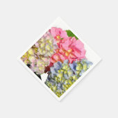 ほこりっぽいピンク色の黄色い緑のフローラアジサイ スタンダードカクテルナプキン (角)