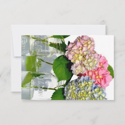 ほこりっぽいピンク色の黄色い緑のフローラアジサイ セーブザデート (裏面)