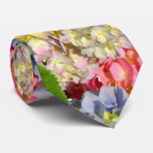 ほこりっぽいピンク色の黄色い緑のフローラアジサイ ネクタイ (ロール)