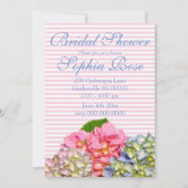 ほこりっぽいピンク色の黄色い緑のフローラアジサイ 招待状 (正面)