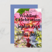 ほこりっぽいピンク色の黄色い緑のフローラアジサイ 招待状 (正面/裏面)