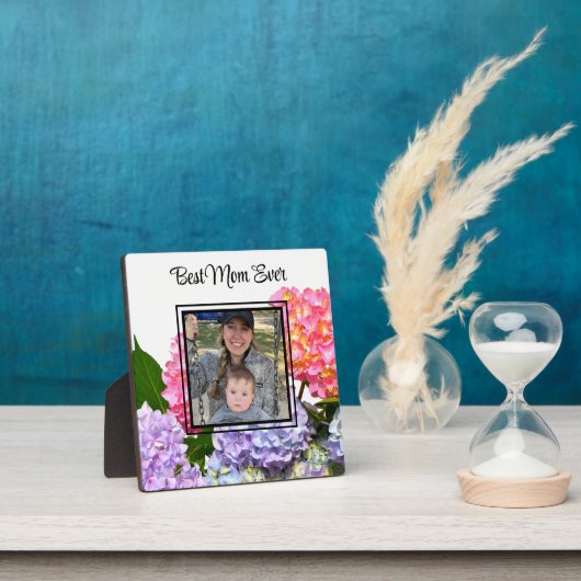 ほこりっぽいピンク色の黄色の緑のフローラ最高のママーエバー フォトプラーク (インサイチュ)