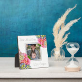 ほこりっぽいピンク色の黄色の緑のフローラ最高のママーエバー フォトプラーク (インサイチュ)