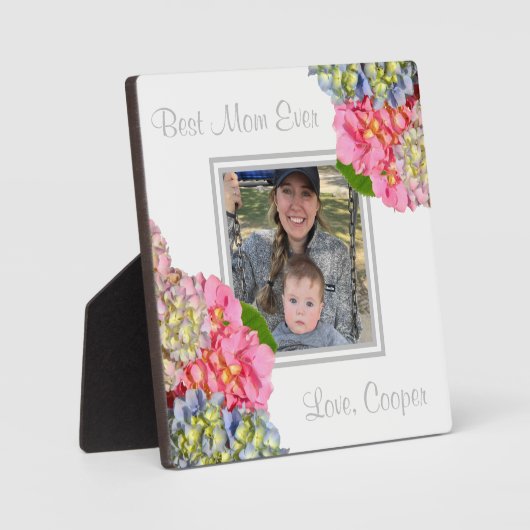 ほこりっぽいピンク色の黄色の緑のフローラ最高のママーエバー フォトプラーク (正面)