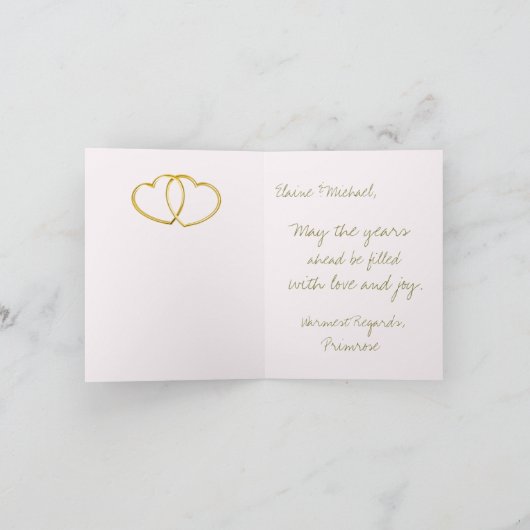 ほこりっぽいピンク赤面バラホワイトクリーミー結婚牡丹 ノートカード (内部)