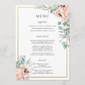 ほこりっぽいピンク赤面バラポピーフローラバードリンクメニュー プログラム (正面)