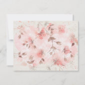 ほこりっぽいピンク赤面パーソナライズされたフローラ文房具No ノートカード (裏面)