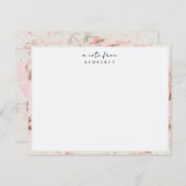 ほこりっぽいピンク赤面パーソナライズされたフローラ文房具No ノートカード (正面/裏面)