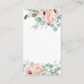 ほこりっぽいピンク赤面フローラベビーシャワーおむつラッフル エンクロージャーカード (裏面)