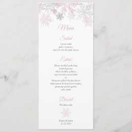 ほこりっぽいピンク&シルバー雪の結晶ウィンターワンダーランド メニュー