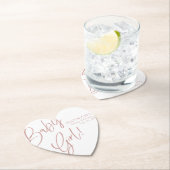 ほこりっぽいピンク/バラベビーガールベビーシャワーハート ペーパーコースター (インサイチュ)