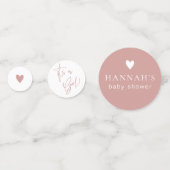 ほこりっぽいピンク/バラベビーシャワーカスタム コンフェッティ (裏面)