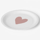 ほこりっぽいピンク/バラベビーシャワーハート ペーパープレート (アングル)