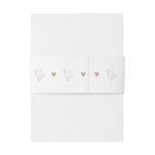 ほこりっぽいピンク/バラベビーシャワーハート 招待状ベリーバンド (裏面例)