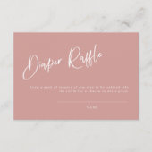 ほこりっぽいピンク/バラ赤ちゃんシャワーおむつラッフルカード (正面)