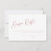 ほこりっぽいピンク/バラ赤ちゃんシャワーおむつラッフルカード (正面)