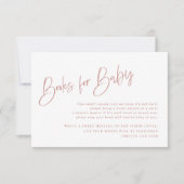 ほこりっぽいピンク/バラ赤ちゃんシャワーブックベビーカード (正面)