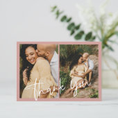 ほこりっぽいピンク/バラ赤ちゃんシャワー写真 サンキューカード (スタンド正面)