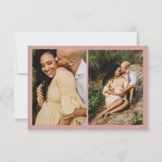 ほこりっぽいピンク/バラ赤ちゃんシャワー サンキューカード (裏面)