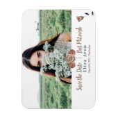 ほこりっぽいピンク、ベージュバラ日付磁石を保存 マグネット (縦)