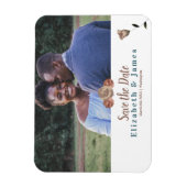 ほこりっぽいピンク、ベージュバラ日付磁石を保存 マグネット (縦)