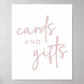 ほこりっぽいピンク&ホワイトブライダルシャワーカード&ギフト ポスター (正面)