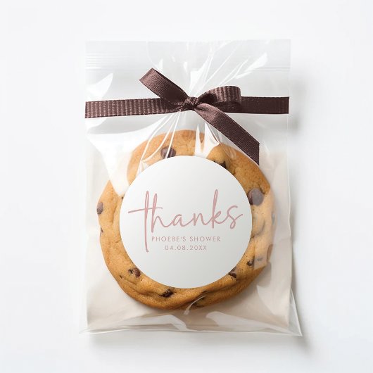 ほこりっぽいピンク&ホワイトミニマルブライダルシャワーのお気に入り ラウンドシール