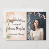 ほこりっぽいピーチ、ヴィンテージ卒業発表 招待状 (正面)