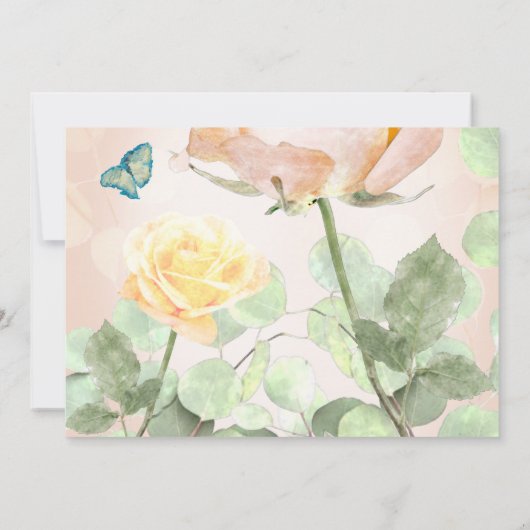 ほこりっぽいピーチ、ヴィンテージ卒業発表 招待状 (裏面)