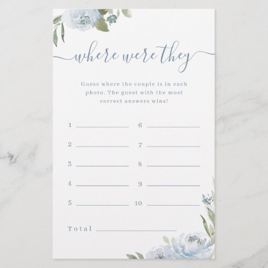 ほこりっぽいフローラどこ彼らはブライダルシャワーゲーム (正面)