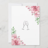 ほこりっぽいフローラエレガントミニマルブライダルシャワー 招待状 (裏面)