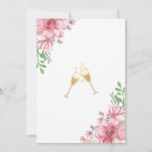 ほこりっぽいフローラエレガントミニマル金ゴールドブライダルシャワー 招待状 (裏面)