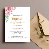 ほこりっぽいフローラエレガントミニマル金ゴールドブライダルシャワー 招待状