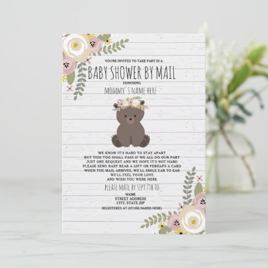 ほこりっぽいフローラシャワーbyメールベア 招待状 (スタンド正面)