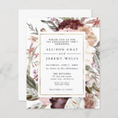 ほこりっぽいフローラ婚約パーティ招待状 (正面/裏面)
