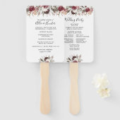 ほこりっぽいフローラ結婚式 プログラムファン ハンドファン (正面&裏面)