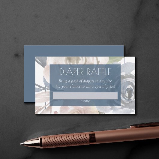 ほこりっぽいフローラ |スモーキーな赤ちゃんシャワーおむつラッフル エンクロージャーカード