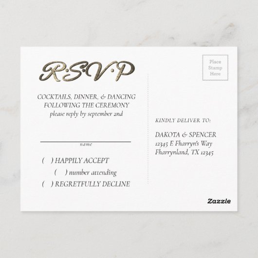 ほこりっぽいフローラ |スモーキーブルーソフトパステルフレームRSVP ポストカード (裏面)