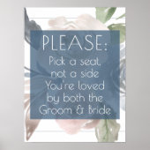 ほこりっぽいフローラ |スモーキーブルーピンクピックシート側面なし ポスター (正面)