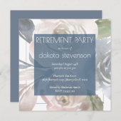 ほこりっぽいフローラ |スモークブルークリームリタイアメントパーティー 招待状 (正面/裏面)