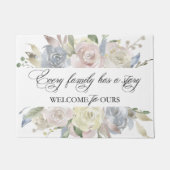 ほこりっぽいフローラ |家族みんなでストーリーを歓迎 ドアマット (正面)