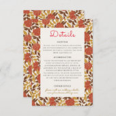 ほこりっぽいブラントオレンジ牡丹の花秋の結婚式 エンクロージャーカード (正面/裏面)