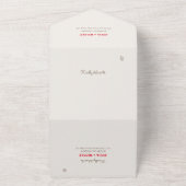 ほこりっぽいブラントオレンジ牡丹の花秋の結婚式 オールインワン招待状 (外側)