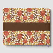 ほこりっぽいブラントオレンジ牡丹の花秋の結婚式 ゲストブック (裏面)