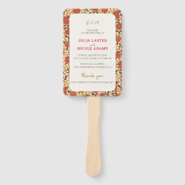 ほこりっぽいブラントオレンジ牡丹の花秋の結婚式 ハンドファン