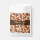 ほこりっぽいブラントオレンジ牡丹の花秋の結婚式 フェイバーバッグ (正面)
