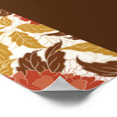 ほこりっぽいブラントオレンジ牡丹の花秋の結婚式 ポスター (角)