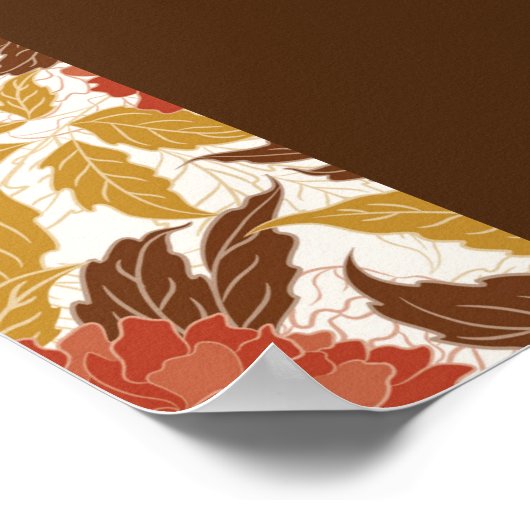 ほこりっぽいブラントオレンジ牡丹の花秋の結婚式 ポスター (角)