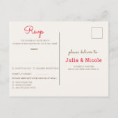 ほこりっぽいブラントオレンジ牡丹の花秋の結婚式 ポストカード (裏面)