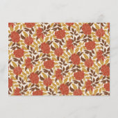 ほこりっぽいブラントオレンジ牡丹の花秋の結婚式 メニュー (裏面)